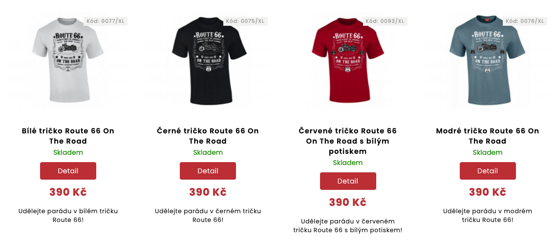 Trička Route 66 na Garážovce