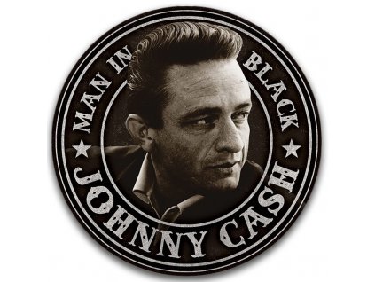 plechova cedule johnny cash man in black round 30cm
