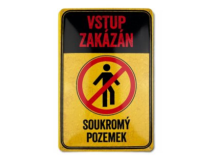 Soukromý pozemek žlutá