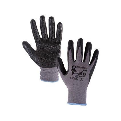 Povrstvené rukavice NAPA, šedo-černé, vel. 09 (velikost 10)