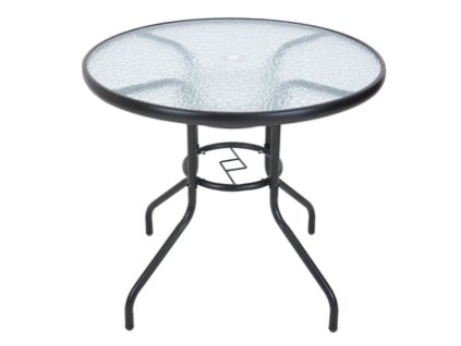 Zahradní stůl ZWMT Ø 80 cm kovový se skleněnou deskou