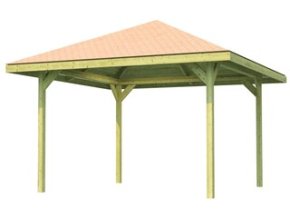 Dřevěný zahradní altán 651 (380 x 380 x 299 cm)