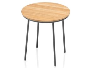 p gentle 0107634 7801 beistelltisch dm 50cm mit teak platte anthrazit matt object