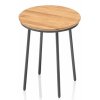 p gentle 0107634 7800 beistelltisch dm 40cm mit teak platte anthrazit matt object