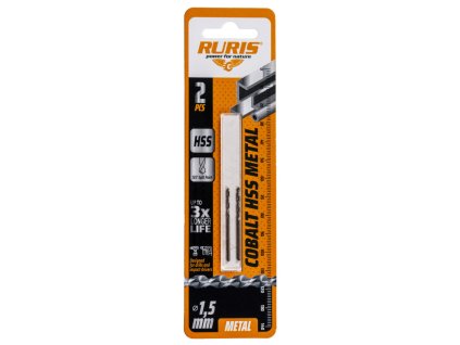 RURIS 2x vrták do železa Kobalt HSS 1,5mm