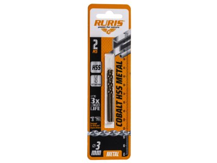RURIS 2x vrták do železa Kobalt HSS 3mm