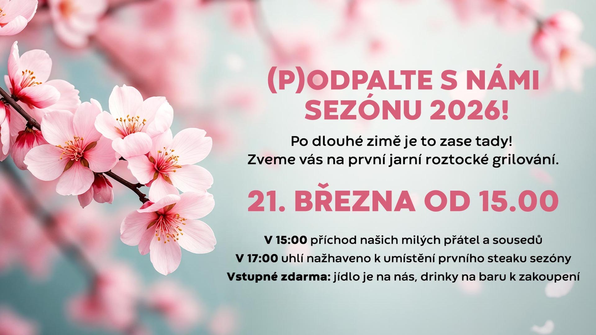 První jarní roztocké grilování 21. března od 15:00