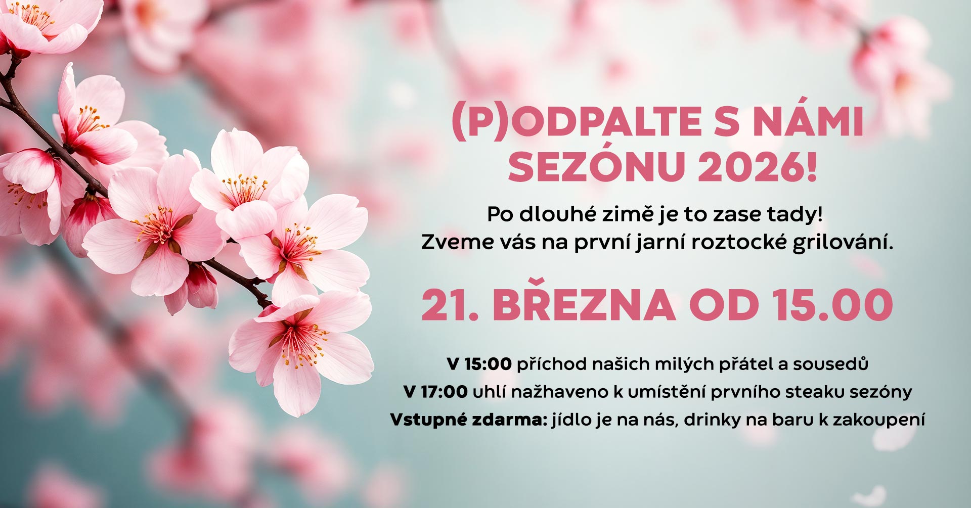 První jarní roztocké grilování 21. března od 15:00