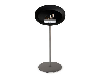 DOME GROUND STEEL HIGH 80 CM Black (Barva a průměr nohy Rose Gold Ø25 cm, Barva podstavce Leštěná ocel, Kartuš Rose Gold)