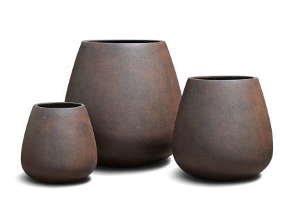 CUMINO CONICO SET 3 ø 46 x 46 cm ø 61,5 x 61,5 cm a ø 84 x 82 cm barva ruggine