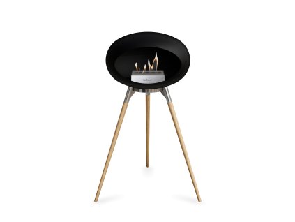 3649 3 dome ground high black barva trojnozky bila kartus nerez nozicky svetly dub