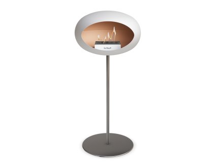 3760 1 dome ground steel high 80 cm white barva a prumer nohy lestena ocel 25 cm barva podstavce cerna kartus nerez