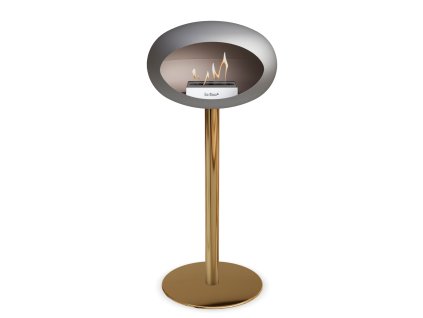 3766 20 dome ground steel high 80 cm nickel barva a prumer nohy lestena ocel 60 cm barva podstavce rose gold kartus nerez