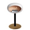 DOME GROUND STEEL LOW 50 CM White (Barva a průměr nohy Rose Gold Ø25 cm, Barva podstavce Rose Gold, Kartuš Rose Gold)