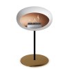 DOME GROUND STEEL LOW 50 CM White (Barva a průměr nohy Rose Gold Ø25 cm, Barva podstavce Rose Gold, Kartuš Rose Gold)