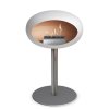 DOME GROUND STEEL LOW 50 CM White (Barva a průměr nohy Rose Gold Ø25 cm, Barva podstavce Rose Gold, Kartuš Rose Gold)