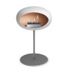 DOME GROUND STEEL LOW 50 CM White (Barva a průměr nohy Rose Gold Ø25 cm, Barva podstavce Rose Gold, Kartuš Rose Gold)