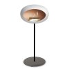 DOME GROUND STEEL HIGH 80 CM White (Barva a průměr nohy Leštěná ocel Ø25 cm, Barva podstavce Černá, Kartuš Nerez)