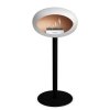 DOME GROUND STEEL HIGH 80 CM White (Barva a průměr nohy Leštěná ocel Ø25 cm, Barva podstavce Černá, Kartuš Nerez)