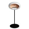 DOME GROUND STEEL HIGH 80 CM White (Barva a průměr nohy Leštěná ocel Ø25 cm, Barva podstavce Černá, Kartuš Nerez)