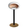 DOME GROUND STEEL HIGH 80 CM White (Barva a průměr nohy Leštěná ocel Ø25 cm, Barva podstavce Černá, Kartuš Nerez)