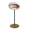 DOME GROUND STEEL HIGH 80 CM White (Barva a průměr nohy Leštěná ocel Ø25 cm, Barva podstavce Černá, Kartuš Nerez)