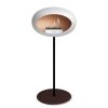 DOME GROUND STEEL HIGH 80 CM White (Barva a průměr nohy Leštěná ocel Ø25 cm, Barva podstavce Černá, Kartuš Nerez)