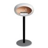 DOME GROUND STEEL HIGH 80 CM White (Barva a průměr nohy Leštěná ocel Ø25 cm, Barva podstavce Černá, Kartuš Nerez)