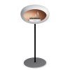 DOME GROUND STEEL HIGH 80 CM White (Barva a průměr nohy Leštěná ocel Ø25 cm, Barva podstavce Černá, Kartuš Nerez)