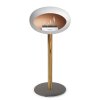 DOME GROUND STEEL HIGH 80 CM White (Barva a průměr nohy Leštěná ocel Ø25 cm, Barva podstavce Černá, Kartuš Nerez)