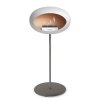 DOME GROUND STEEL HIGH 80 CM White (Barva a průměr nohy Leštěná ocel Ø25 cm, Barva podstavce Černá, Kartuš Nerez)