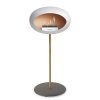 DOME GROUND STEEL HIGH 80 CM White (Barva a průměr nohy Leštěná ocel Ø25 cm, Barva podstavce Černá, Kartuš Nerez)