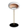 DOME GROUND STEEL HIGH 80 CM White (Barva a průměr nohy Leštěná ocel Ø25 cm, Barva podstavce Černá, Kartuš Nerez)