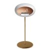 DOME GROUND STEEL HIGH 80 CM White (Barva a průměr nohy Leštěná ocel Ø25 cm, Barva podstavce Černá, Kartuš Nerez)