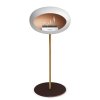 DOME GROUND STEEL HIGH 80 CM White (Barva a průměr nohy Leštěná ocel Ø25 cm, Barva podstavce Černá, Kartuš Nerez)