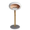 DOME GROUND STEEL HIGH 80 CM White (Barva a průměr nohy Leštěná ocel Ø25 cm, Barva podstavce Černá, Kartuš Nerez)