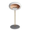 DOME GROUND STEEL HIGH 80 CM White (Barva a průměr nohy Leštěná ocel Ø25 cm, Barva podstavce Černá, Kartuš Nerez)