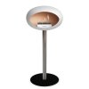 DOME GROUND STEEL HIGH 80 CM White (Barva a průměr nohy Leštěná ocel Ø25 cm, Barva podstavce Černá, Kartuš Nerez)