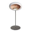 DOME GROUND STEEL HIGH 80 CM White (Barva a průměr nohy Leštěná ocel Ø25 cm, Barva podstavce Černá, Kartuš Nerez)