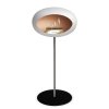 DOME GROUND STEEL HIGH 80 CM White (Barva a průměr nohy Leštěná ocel Ø25 cm, Barva podstavce Černá, Kartuš Nerez)