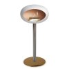 DOME GROUND STEEL HIGH 80 CM White (Barva a průměr nohy Leštěná ocel Ø25 cm, Barva podstavce Černá, Kartuš Nerez)