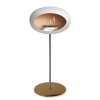DOME GROUND STEEL HIGH 80 CM White (Barva a průměr nohy Leštěná ocel Ø25 cm, Barva podstavce Černá, Kartuš Nerez)