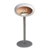 DOME GROUND STEEL HIGH 80 CM White (Barva a průměr nohy Leštěná ocel Ø25 cm, Barva podstavce Černá, Kartuš Nerez)