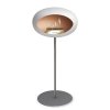 DOME GROUND STEEL HIGH 80 CM White (Barva a průměr nohy Leštěná ocel Ø25 cm, Barva podstavce Černá, Kartuš Nerez)