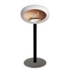 DOME GROUND STEEL HIGH 80 CM White (Barva a průměr nohy Leštěná ocel Ø25 cm, Barva podstavce Černá, Kartuš Nerez)