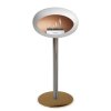 DOME GROUND STEEL HIGH 80 CM White (Barva a průměr nohy Leštěná ocel Ø25 cm, Barva podstavce Černá, Kartuš Nerez)