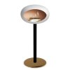 DOME GROUND STEEL HIGH 80 CM White (Barva a průměr nohy Leštěná ocel Ø25 cm, Barva podstavce Černá, Kartuš Nerez)
