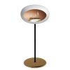 DOME GROUND STEEL HIGH 80 CM White (Barva a průměr nohy Leštěná ocel Ø25 cm, Barva podstavce Černá, Kartuš Nerez)