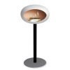 DOME GROUND STEEL HIGH 80 CM White (Barva a průměr nohy Leštěná ocel Ø25 cm, Barva podstavce Černá, Kartuš Nerez)