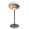 DOME GROUND STEEL HIGH 80 CM White (Barva a průměr nohy Leštěná ocel Ø25 cm, Barva podstavce Černá, Kartuš Nerez)